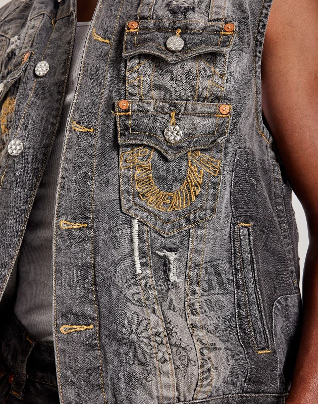 True Religion Bad Weather Stacked Pocket Vest