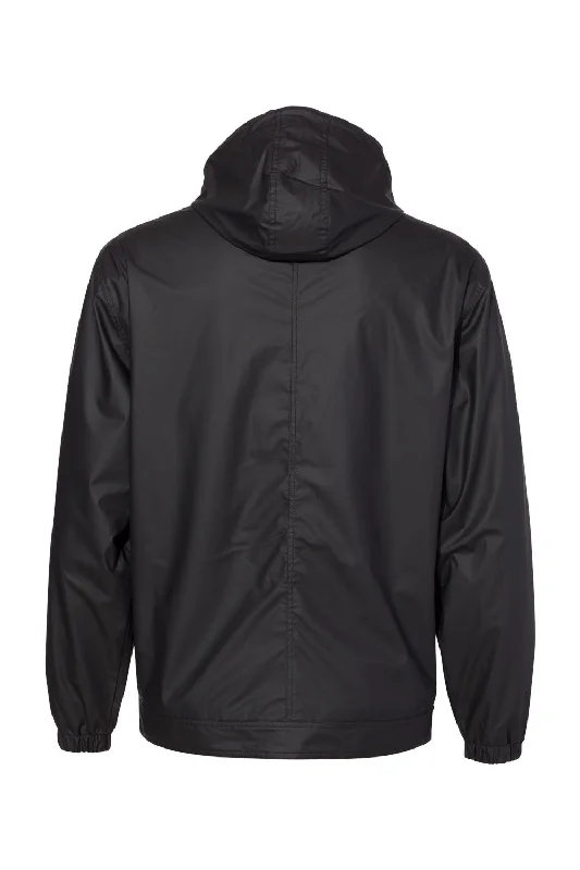 Weatherproof Mens Vintage Water Resistant Full Zip Hooded Rain Jacket - Black - NEW