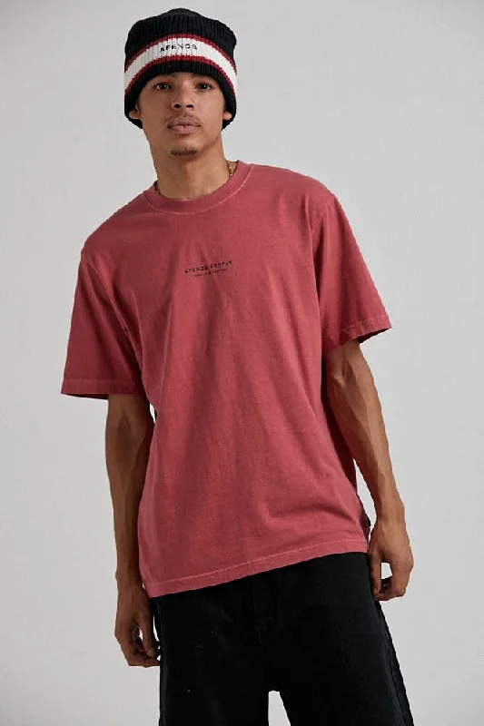 AFENDS MENS Transit - Recycled Retro Fit T-Shirt - Rose