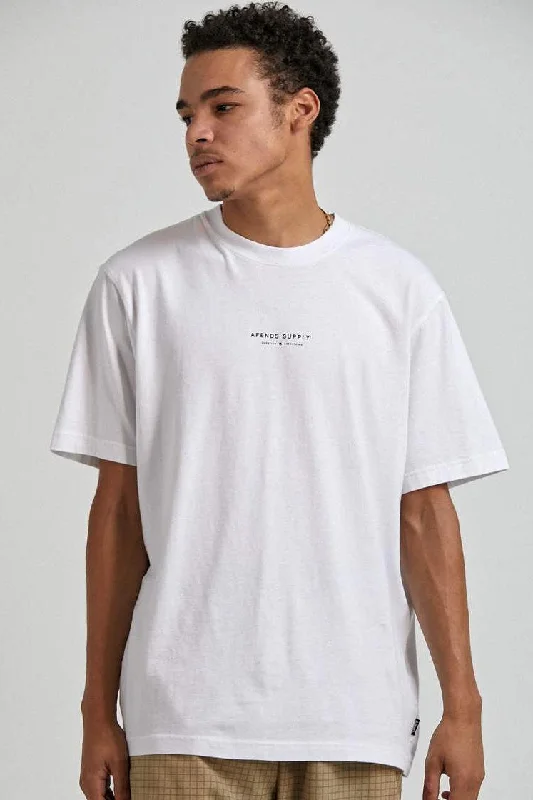 AFENDS MENS Transit - Recycled Retro Fit T-Shirt - White