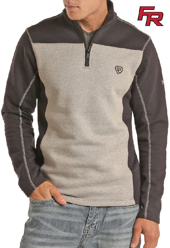 Men's Panhandle Black & Grey F.R. Pullover #F8Z6567