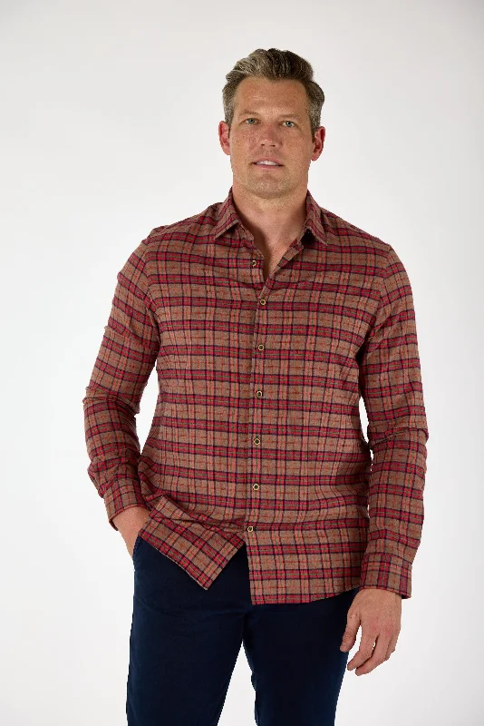 Gun Hill Mens Agnew check shirt - Red