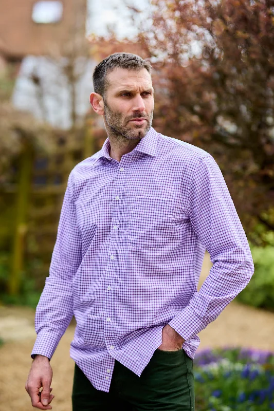 Gun Hill Mens Deepdale gingham shirt - Purple