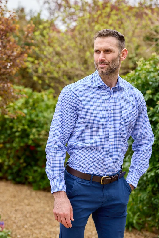 Gun Hill Mens Thorpe Gingham Shirt - Blue