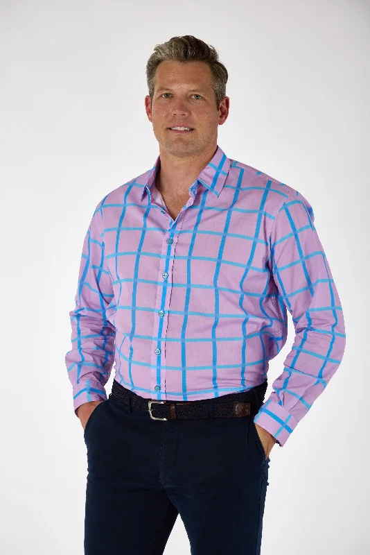 Gun Hill Mens Churchill shirt - Blue/ Pink check