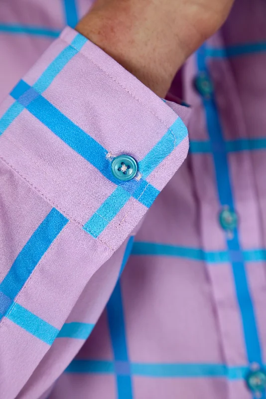 Gun Hill Mens Churchill shirt - Blue/ Pink check