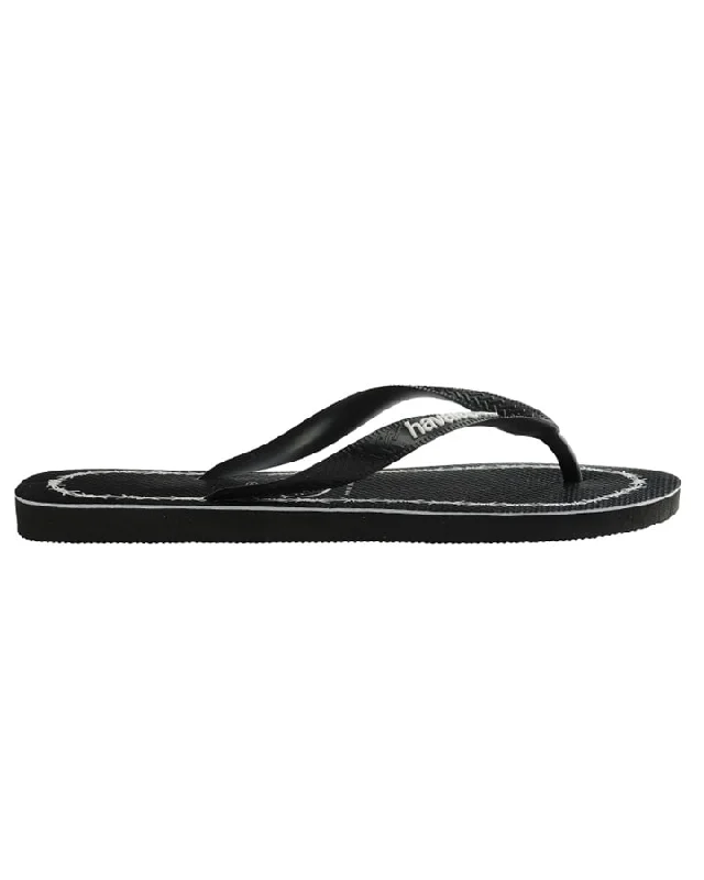 HAVAIANAS Top Print Goodvibez (Barbed Wire) Thongs - Black/White Male