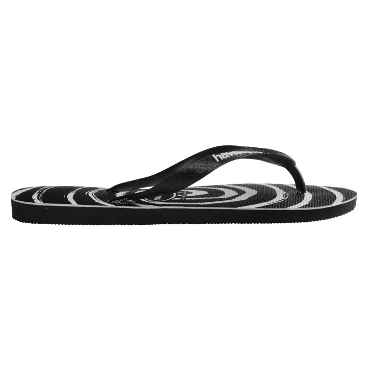 HAVAIANAS Top Print Whirl Thongs  - Black White Male