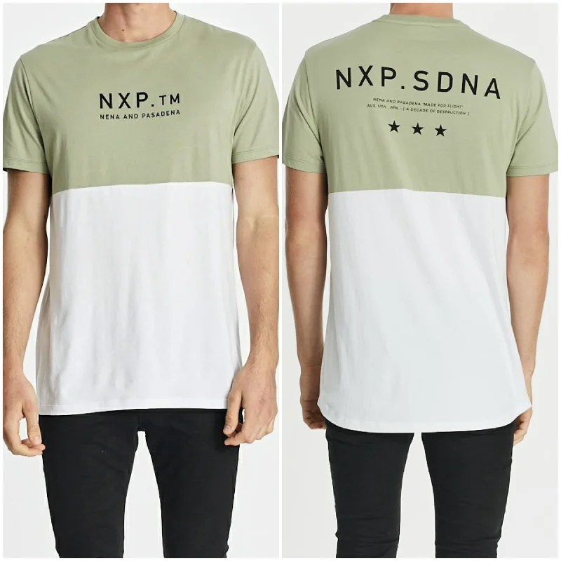 NENA & PASADENA Mens World Wide Scoop Back Tee Shirt - Pigment Tea