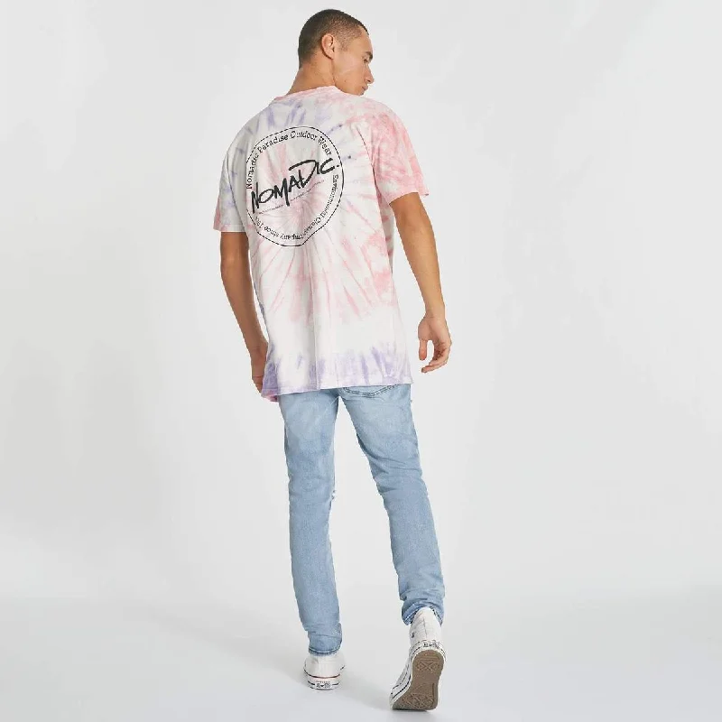 NOMADIC PARADISE Mens Hazy Relaxed Tee - Tie Dye Pastel