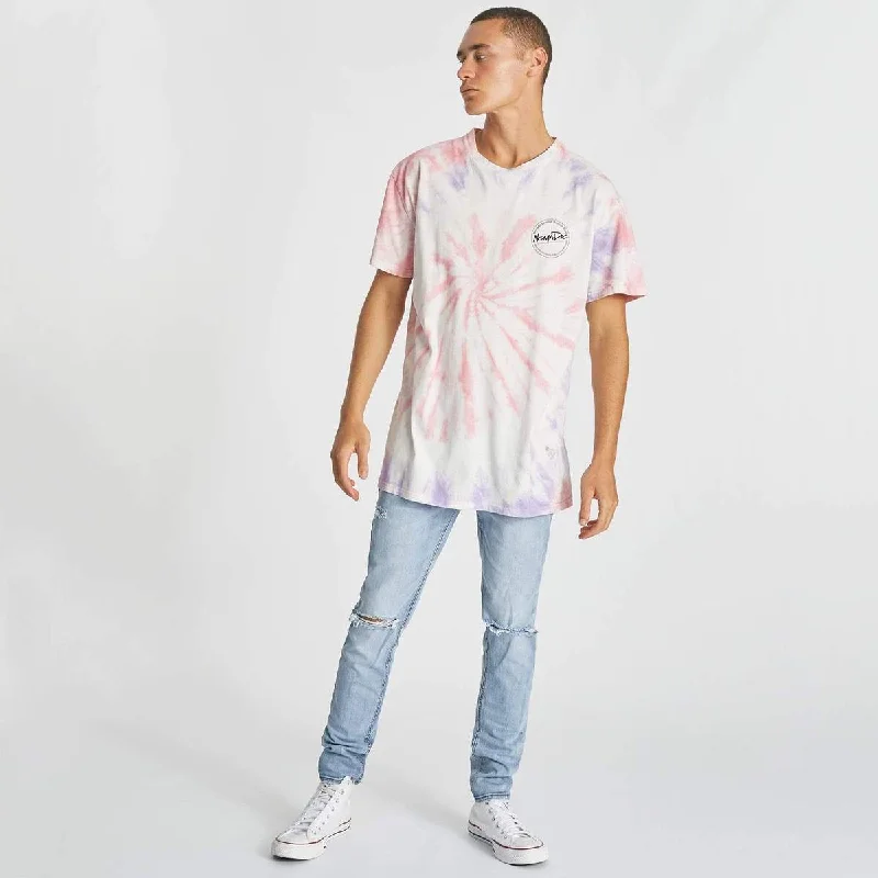 NOMADIC PARADISE Mens Hazy Relaxed Tee - Tie Dye Pastel