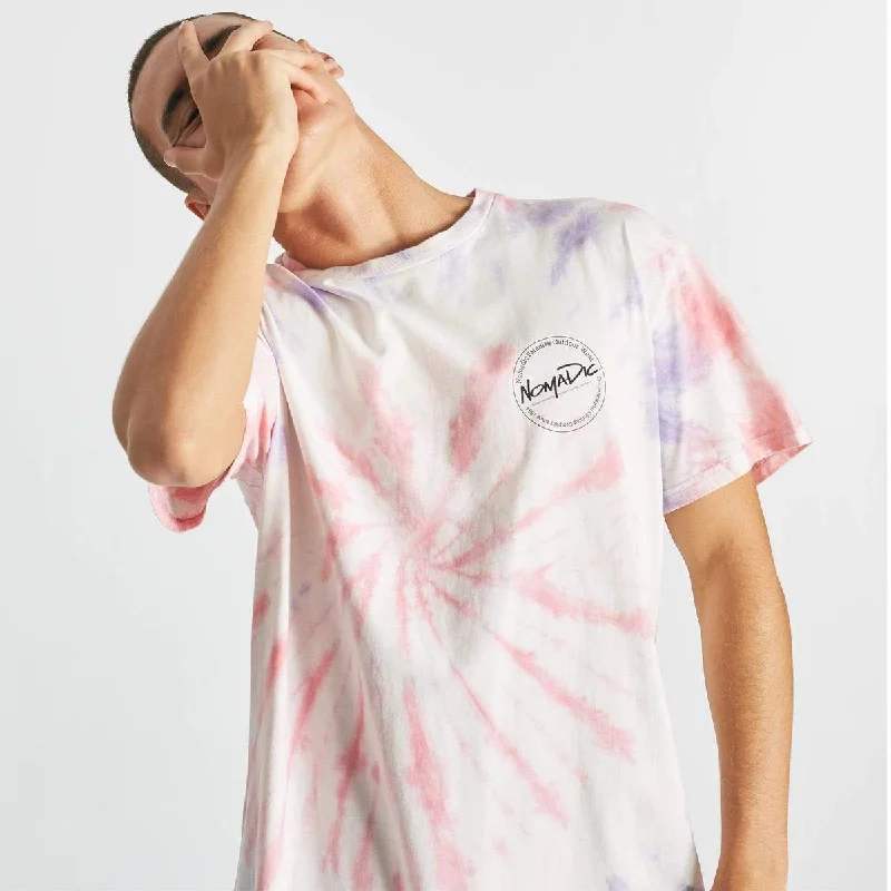 NOMADIC PARADISE Mens Hazy Relaxed Tee - Tie Dye Pastel