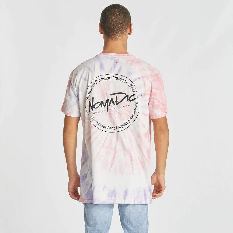 NOMADIC PARADISE Mens Hazy Relaxed Tee - Tie Dye Pastel