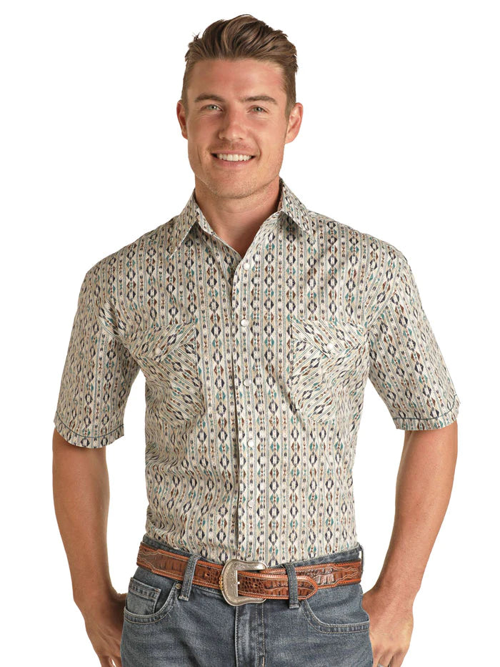 PANHANDLE REGULAR FIT KHAKI SHORT SLEEVE SNAP SHIRT