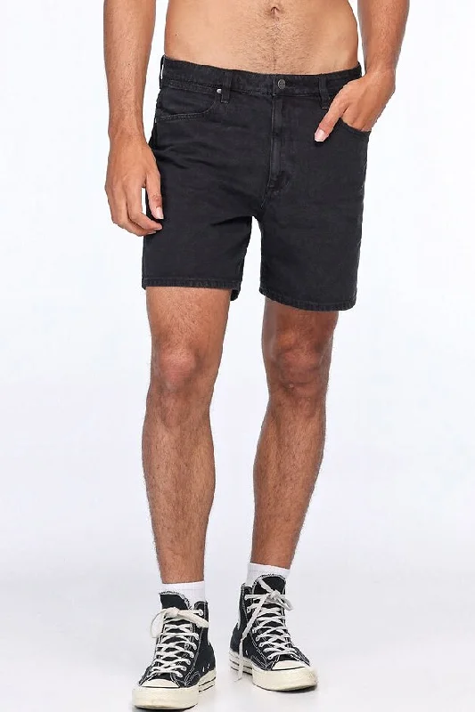 WRANGLER Mens Eazy Straight Denim Short - Black Opal