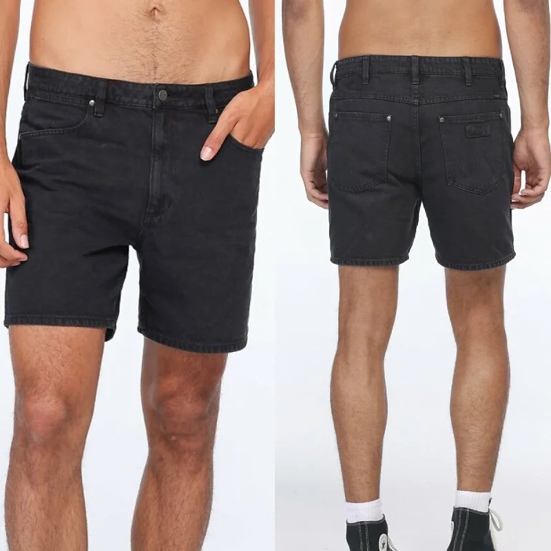 WRANGLER Mens Eazy Straight Denim Short - Black Opal