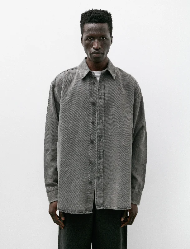 Loose Fit Denim Shirt Anthracite Grey