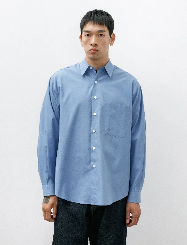 Washed Finx Twill Big Shirt Blue