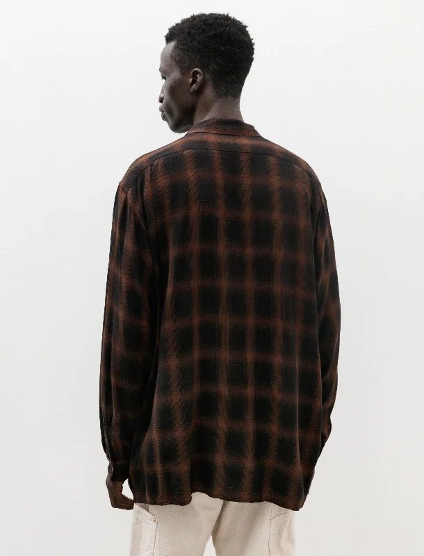 Rayon Open Collar Shirt Check