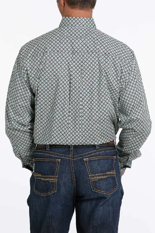 Cinch Men's Charcoal Geo Print Button Long Sleeve Western Shirt MTW1105269