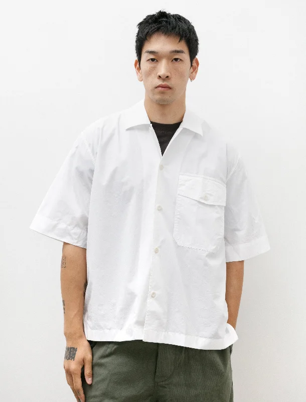 MHL SS Flap Pocket Shirt Cotton Poplin White