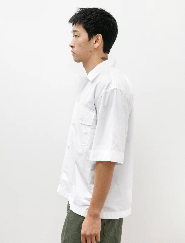 MHL SS Flap Pocket Shirt Cotton Poplin White