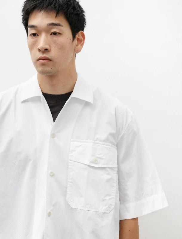 MHL SS Flap Pocket Shirt Cotton Poplin White