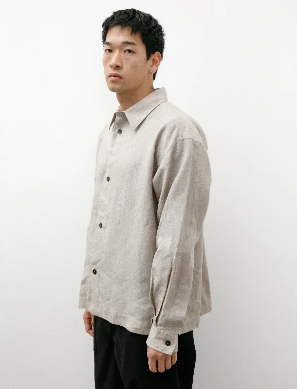 Minimal Boxy Shirt Linen Natural