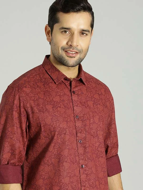 Men Printed Full Sleeve Cotton Blend Shirt