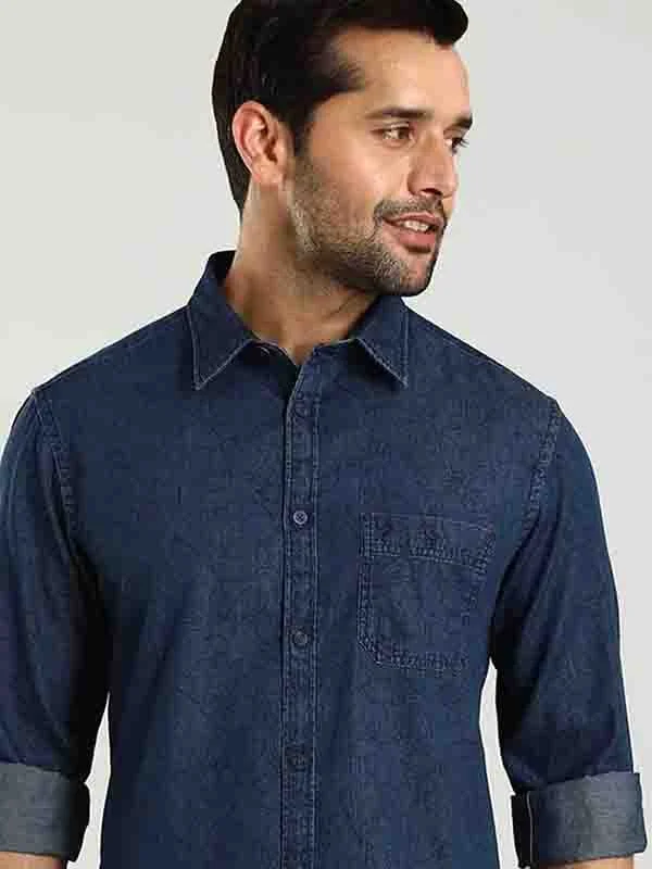 Men Printed Full Sleeve Cotton Shirt