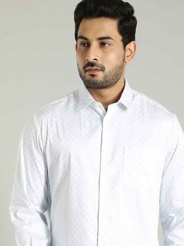 Men Printed Full Sleeve Cotton Stretch Shirt