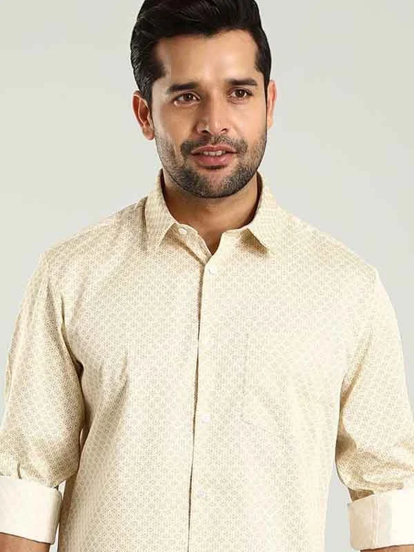 Men Printed Full Sleeve Cotton Stretch Shirt