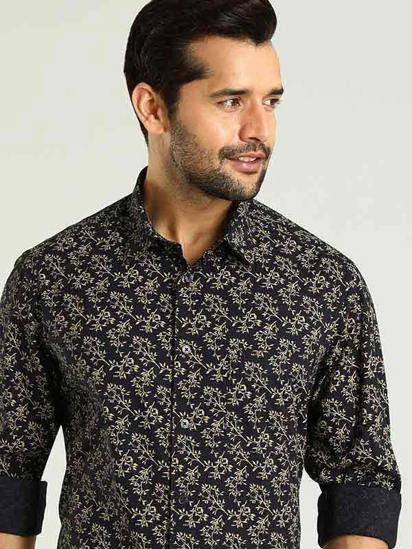 Men Printed Full Sleeve Cotton Stretch Shirt