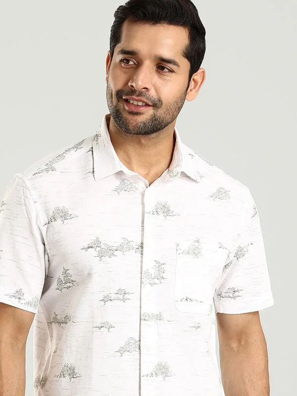 Men Printed Half Sleeve Cotton Blend Shirt