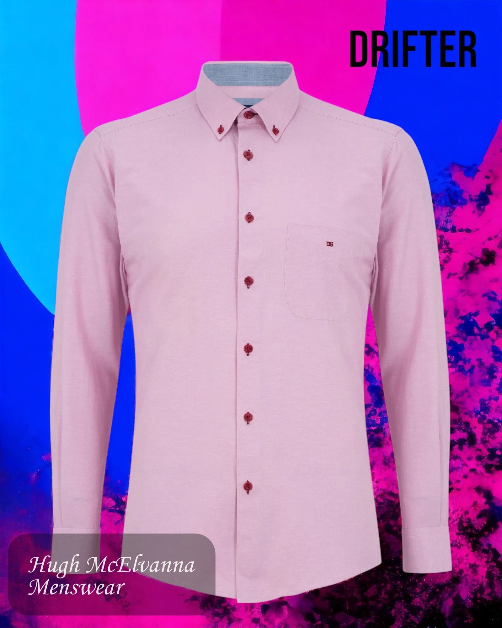 Mens Drifter Pink Long Sleeve Shirt Style: 15178/61