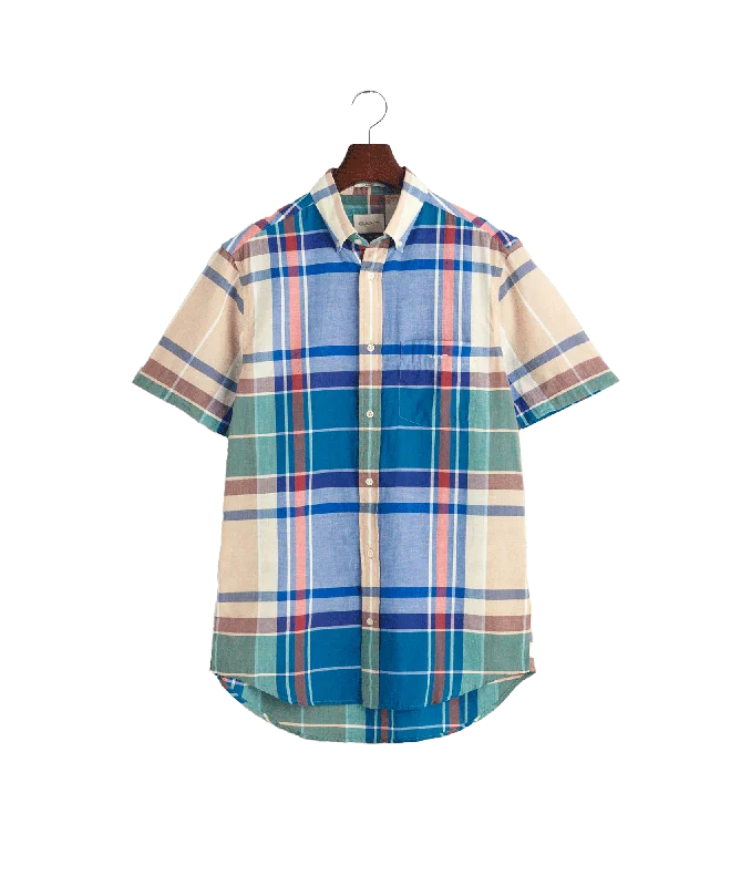 Regular Fit Indian Madras Short Sleeve Shirt - Multi