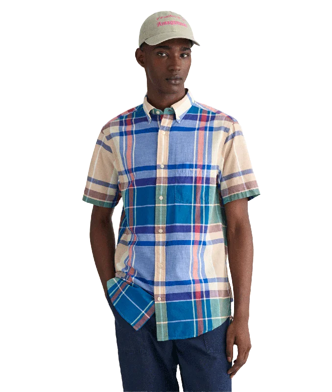 Regular Fit Indian Madras Short Sleeve Shirt - Multi