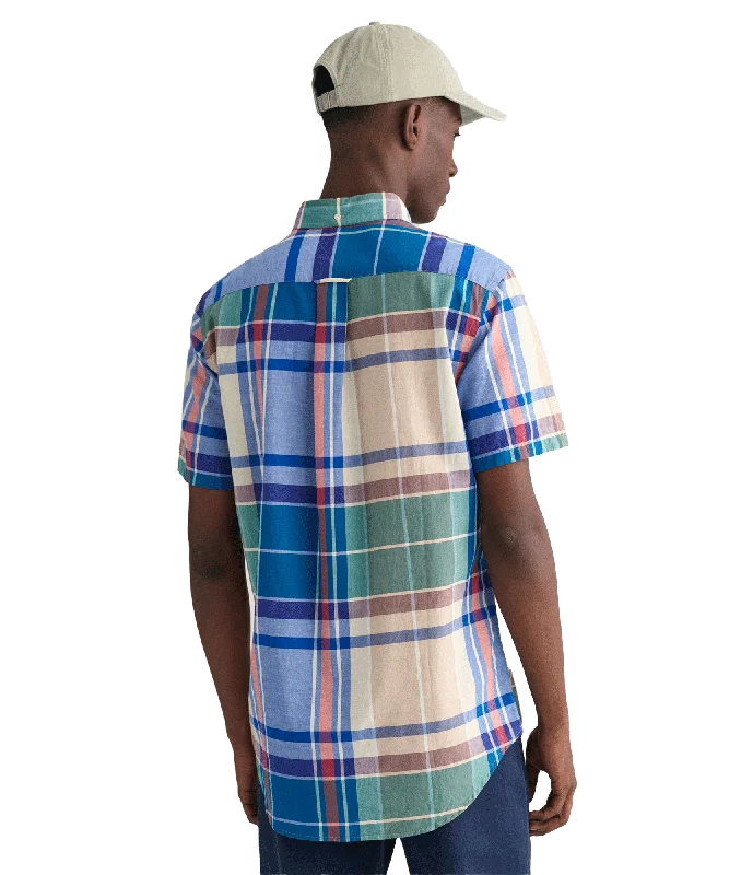 Regular Fit Indian Madras Short Sleeve Shirt - Multi