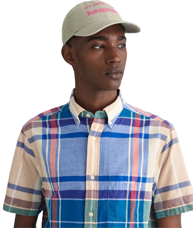 Regular Fit Indian Madras Short Sleeve Shirt - Multi