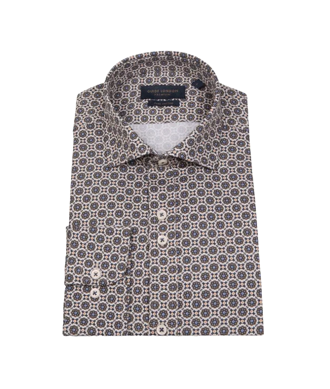 Geometric Pattern Cotton Shirt - Multi