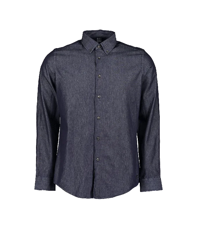 Masonwood Soft Touch Chambray Shirt - Navy