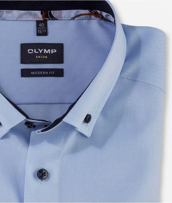 Olymp Classic Oxford Long Sleeve Cotton Shirt - Blue