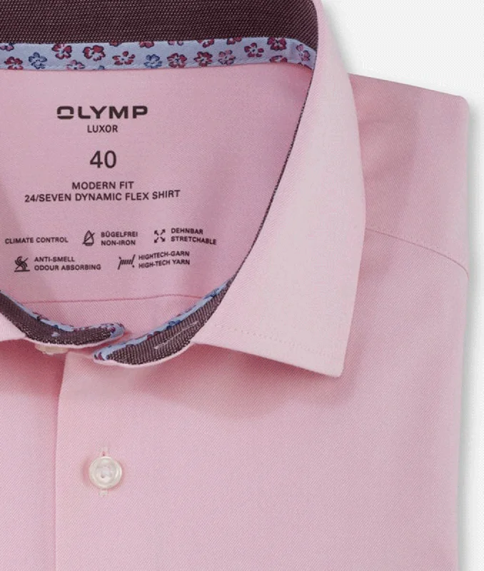 Luxor 24/Seven Business Shirt - Modern Fit - Global Kent - Pink