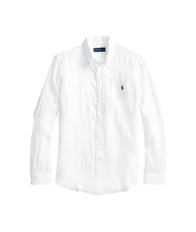 Slim Fit Linen Shirt - White