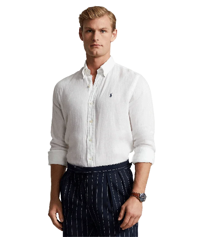 Slim Fit Linen Shirt - White