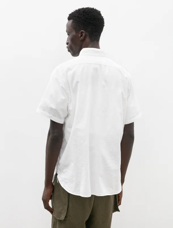 Short Sleeve Chambray Work Shirt White