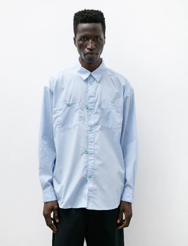 Lounge Shirt Button L/S Sax Blue