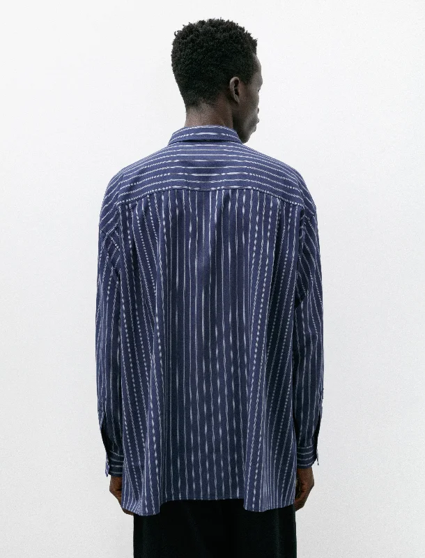 Wide Shirt C Navy Stripe