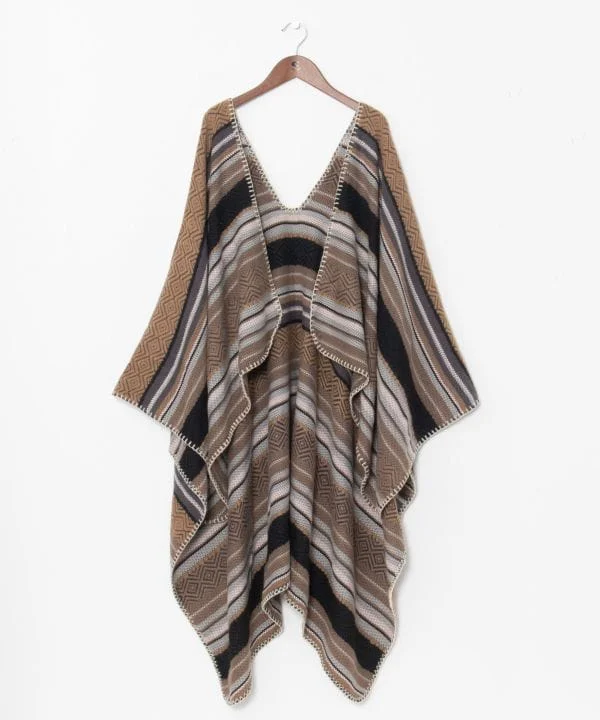 Mexican Color Striped Poncho Scarf