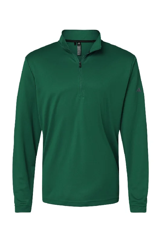 Adidas Mens UPF 50+ 1/4 Zip Sweatshirt - Collegiate Green - NEW